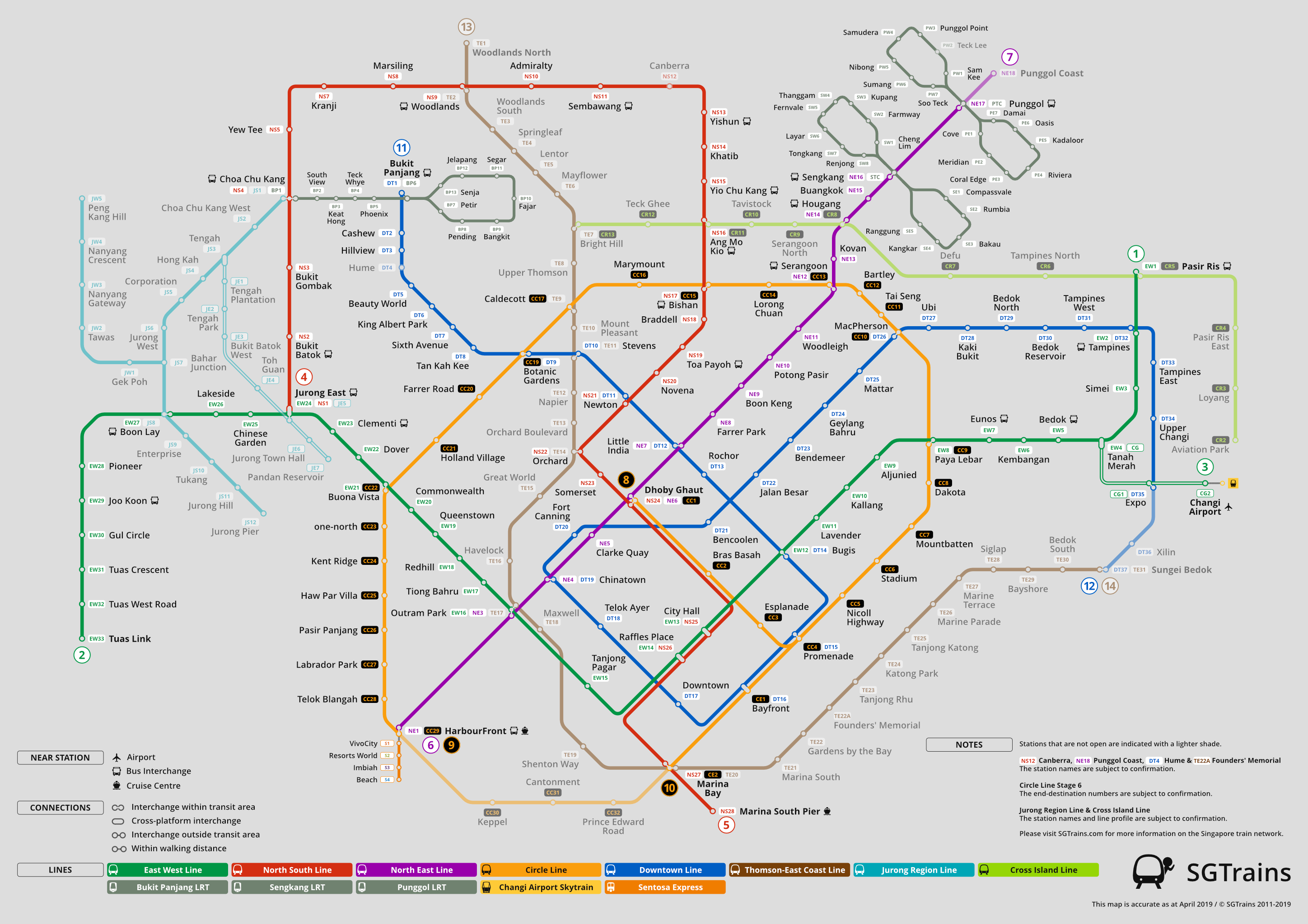 Singapore MRT Train Map