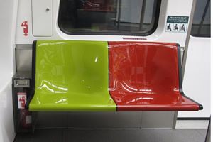 Reserved Seats of the Bombardier INNOVIA APM 100 (C801A) train for the Bukit Panjang LRT.