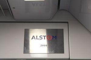 Builder Plate of the Alstom Metropolis C830 train for the Circle Line.