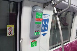 Emergency Communication Button + Door Unlock Handle of the Alstom Metropolis C830 train for the Circle Line.