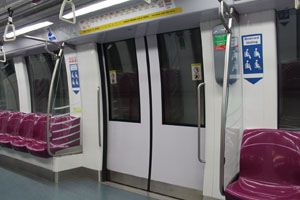 Grab-Handles at Doorways of the Alstom Metropolis C830 train for the Circle Line.