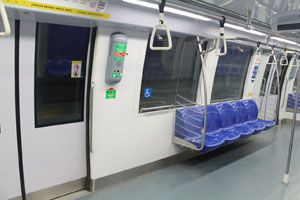 Wheelchair Bay of the Alstom Metropolis C830 train for the Circle Line.
