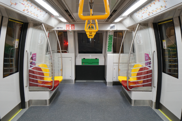 Viewing Space + Emergency Exits of the Alstom Metropolis C851E (CCL) train for the Circle Line.