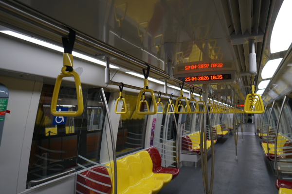 Overhead Hand Grips of the Alstom Metropolis C851E (CCL) train for the Circle Line.