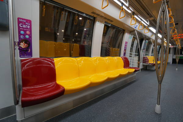 Reserved Seats of the Alstom Metropolis C851E (CCL) train for the Circle Line.