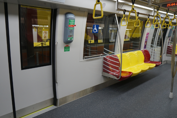 Wheelchair Bay of the Alstom Metropolis C851E (CCL) train for the Circle Line.